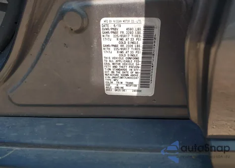 2020 Nissan Rogue S Fwd из США, поврежденный, VIN JN8AT2MT7LW002247